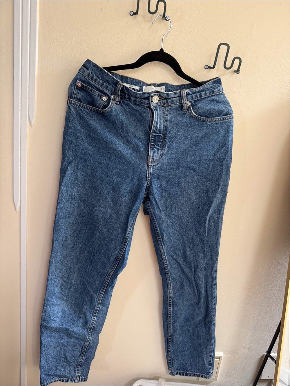Mango Women's Straight-Leg Dark Blue Jeans